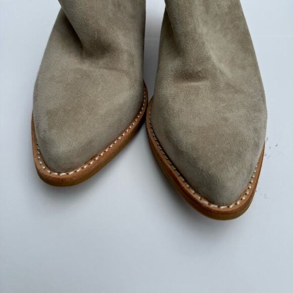 Jeffrey Campbell Favela pointy toe western style stack heeled mule tan/grey - Picture 5 of 11